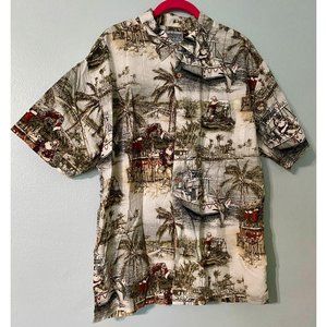 Santa in the South Christmas Tropical Camp Shirt